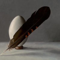 Swan Egg and Cockatoo Feather 